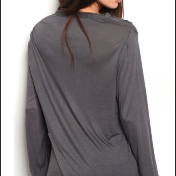 🌟Charcoal 🍃grey, 🍃flowy 💫peasant blouse💐🌟✨🌸 - Picture 4 of 6